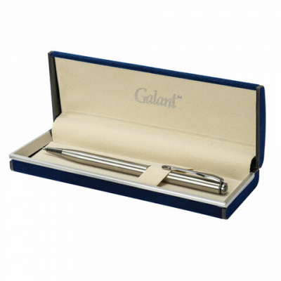Ручка подарочная шариковая GALANT "Arrow Chrome", корпус серебристый, хромированные детали, пишущий узел 0,7 мм, синяя, 140408