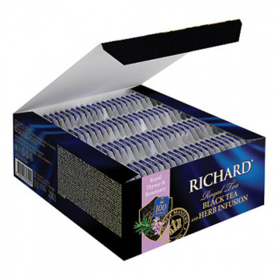 Чай RICHARD "Royal Thyme & Rosemary" черный с чабрецом и розмарином, 100 пакетиков по 2 г, 100647