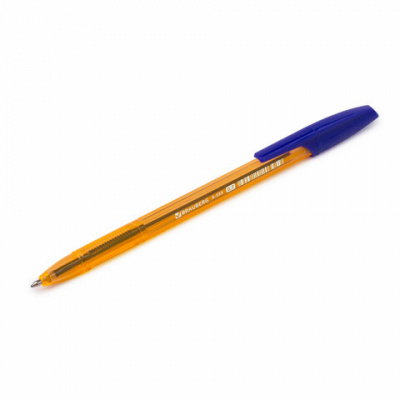 Ручка шариковая BRAUBERG "X-333" AMBER, СИНЯЯ, корпус тонированный оранжевый, узел 0,7 мм, линия письма 0,35 мм, 142832