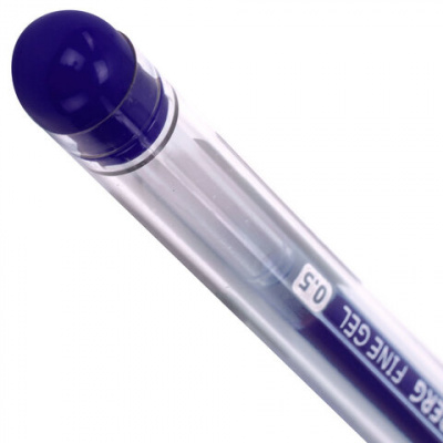 Ручка гелевая с грипом BRAUBERG "Fine Gel", СИНЯЯ, игольчатый узел 0,5 мм, линия письма 0,35 мм, 141179
