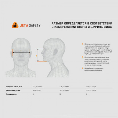 Комплект защитный Jeta Safety 5500P (перчатки, полумаска, фильтр, предфильтр, держатель), размер L, J-SET5500P-L