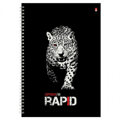 Тетрадь А4, 96 л., АЛЬТ, гребень, клетка, глянцевая ламинация, "Rapid" (3 вида), 7-96-1122