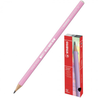 Карандаш чернографитный STABILO, 1 шт., "Schwan Pastel", HB, корпус пастельный розовый, 421/HB-5