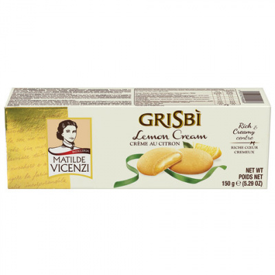 Печенье песочное GRISBI "Limone" с лимонным кремом 135 г, ИТАЛИЯ, 21202