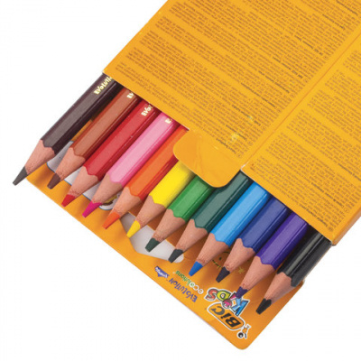 Карандаши цветные утолщенные BIC "Kids Evolution Triangle", 12 цветов, трехгранные, грифель 4 мм, 8297356, 82973511