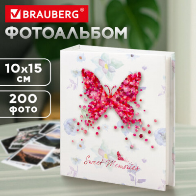 Фотоальбом BRAUBERG "На крыльях любви" на 200 фото 10х15 см, твердая обложка, термосварка, 391160