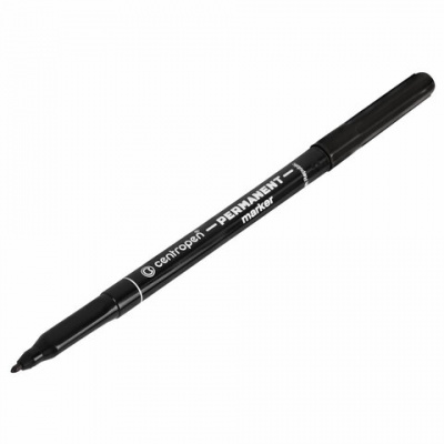 Маркер перманентный CENTROPEN 2536, ЧЕРНЫЙ, тонкий наконечник, 1 мм, трехгранная зона захвата, 6 2536 0112