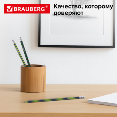 Карандаши чернографитные BRAUBERG НАБОР 6 шт., "Jet", НВ, с резинкой, пластиковые, корпус ассорти, заточенные, 180632
