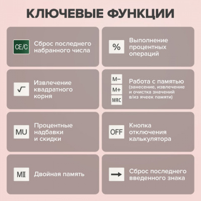 Калькулятор настольный BRAUBERG EXTRA PASTEL-12-LG (206x155 мм), 12 разрядов, двойное питание, МЯТНЫЙ, 250488