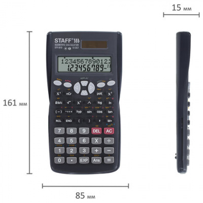 Калькулятор инженерный STAFF STF-810 (161х85 мм), 240 функций, 10+2 разрядов, двойное питание, 250280