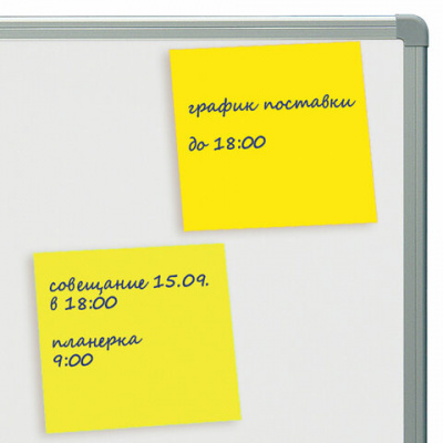 Блок самоклеящийся (стикеры), STAFF НЕОНОВЫЙ, 76х76 мм, 100 листов, желтый, 115584