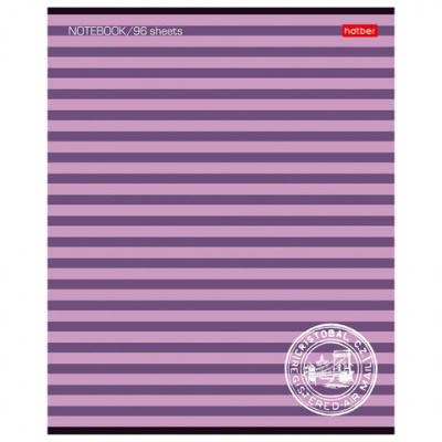 Тетрадь А5, 96 л., HATBER, скоба, линия, обложка картон, "ПОЛОСОЧКИ" (микс), 033678, 96Т5B2