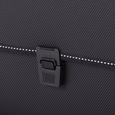 Папка-портфель пластиковая BRAUBERG "КОНСУЛ" А4 (370х280х120 мм), 2 отделения, фактура "бисер", черная, 223079