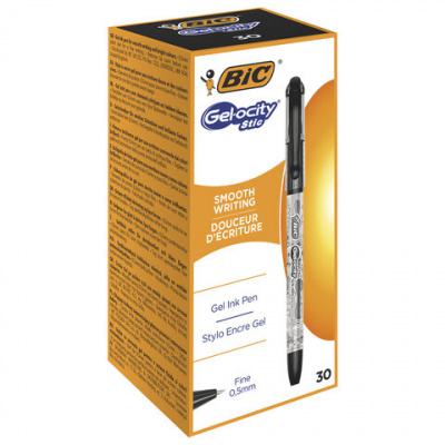 Ручка гелевая с грипом BIC "Gelocity Stic", ЧЕРНАЯ, узел 0,5 мм, линия письма 0,29 мм, CEL1010266