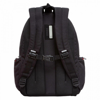 Рюкзак GRIZZLY школьный, анатомическая спинка, 2 отделения, для мальчиков, BLACK/RED, 42х32х22 см, RU-333-2/1