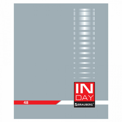 Тетрадь А5, 48 л., BRAUBERG скоба, клетка, обложка картон, "INDAY", 400518