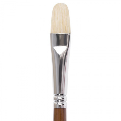 Кисть художественная профессиональная BRAUBERG ART CLASSIC, щетина, овальная, № 14, длинная ручка, 200733