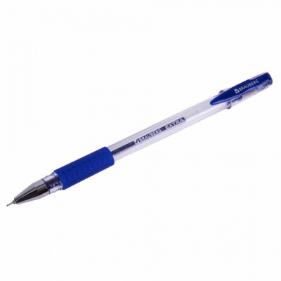 Ручка гелевая с грипом BRAUBERG "EXTRA GT NEEDLE", СИНЯЯ, игольчатый узел 0,5 мм, линия 0,35 мм, 143916
