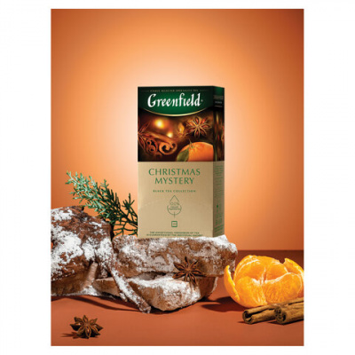 Чай GREENFIELD "Christmas Mystery" черный, 25 пакетиков в конвертах по 1,5 г, 0434-10
