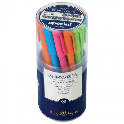 Ручка шариковая BRUNO VISCONTI "SlimWrite", "Special", СИНЯЯ, корпус ассорти, узел 0,5 мм, линия письма 0,3 мм, 20-0007