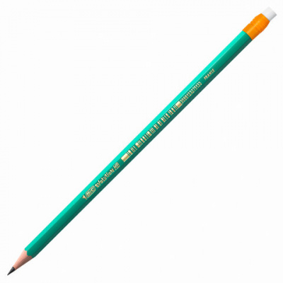 Карандаш чернографитный BIC, 1 шт., "Evolution", HB, с ластиком, корпус зеленый, 8803323