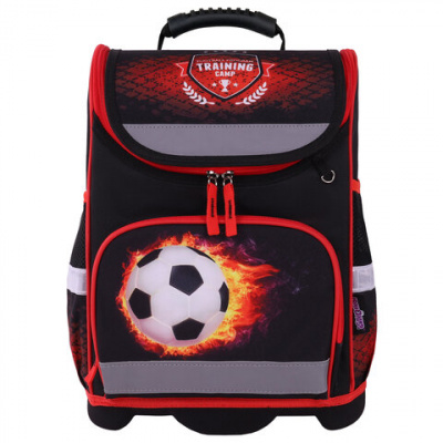 Ранец ЮНЛАНДИЯ WISE, 1 отделение, 3 кармана, устойчивое дно, "Football camp", 37x29х15 см, 271400