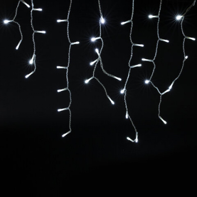 Электрогирлянда-бахрома уличная 6х0,5 м, 180 LED, холодный белый, 220 V, контроллер, ЗОЛОТАЯ СКАЗКА, 591300