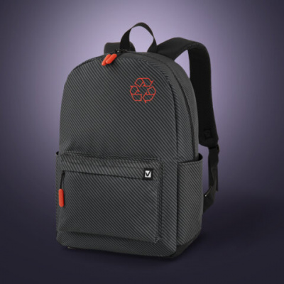 Рюкзак BRAUBERG ENERGETIC универсальный, эргономичный, "Recycle", черный\серый, 43х30х16 см, 270796