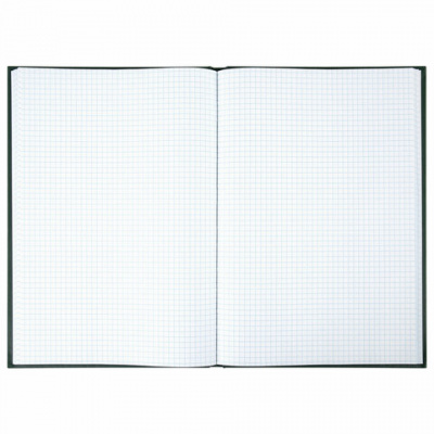 Книга учета 96 л., клетка, твердая, бумвинил, офсет, наклейка, А4 (200х290 мм), BRAUBERG, зеленая, 130280