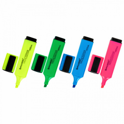 Набор текстовыделителей 4 ЦВЕТА, BRAUBERG "ORIGINAL NEON", линия письма 1-5 мм, 152215