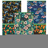 Тетрадь А5, 96 л., BRAUBERG, скоба, клетка, глянцевая ламинация, "Wild Flowers", 404429