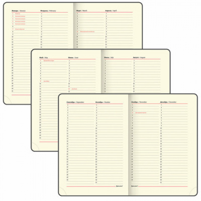 Ежедневник недатированный А5 (138х213 мм), BRAUBERG VISTA, под кожу, гибкий, 136 л., "Noir", 112009
