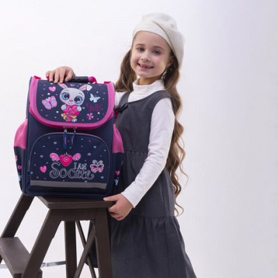 Ранец ПИФАГОР BASIC, 1 отделение, 3 кармана, эргономичная спинка, "Lovely bunny", 35х28х18 см, 271371