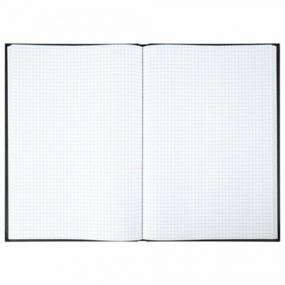 Книга учета 96 л., клетка, твердая, бумвинил, офсет, наклейка, А4 (200х290 мм), BRAUBERG, черная, 130278