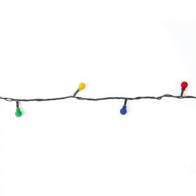 Электрогирлянда-нить комнатная 10 м, 100 LED, с насадками, вид: "Шарики", мультицветная, 220V, контроллер, ЗОЛОТАЯ СКАЗКА, 591102