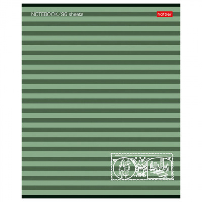 Тетрадь А5, 96 л., HATBER, скоба, линия, обложка картон, "ПОЛОСОЧКИ" (микс), 033678, 96Т5B2