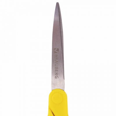 Ножницы BRAUBERG "Original", 155 мм, оранжево-желтые, ребристые резиновые вставки, 236450