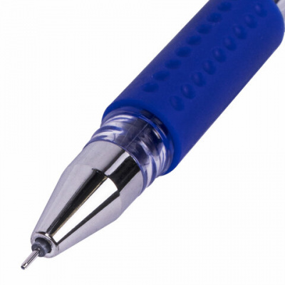 Ручка гелевая с грипом BRAUBERG "EXTRA GT NEEDLE", СИНЯЯ, игольчатый узел 0,5 мм, линия 0,35 мм, 143916