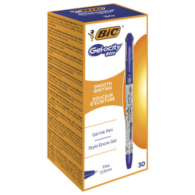 Ручка гелевая с грипом BIC "Gelocity Stic", СИНЯЯ, узел 0,5 мм, линия письма 0,29 мм, CEL1010265