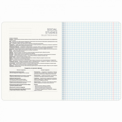 Тетрадь предметная "PASTEL" 48 л., SoftTouch, фольга, ОБЩЕСТВОЗНАНИЕ, клетка, BRAUBERG, 404310