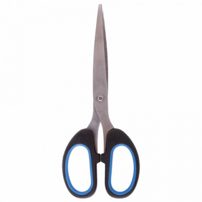 Ножницы BRAUBERG "Classic+", 160 мм, черно-синие, классической формы, резиновые вставки, 236447