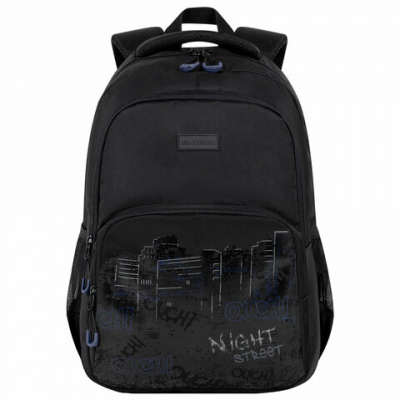 Рюкзак BRAUBERG CONCEPT универсальный, 2 отделения, светоотражающий принт, "Night city", 45х30х18 см, 272582