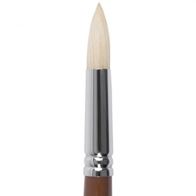 Кисть художественная профессиональная BRAUBERG ART CLASSIC, щетина, круглая, № 14, длинная ручка