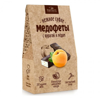 Конфеты-суфле "Медофеты" в шоколадной глазури, с курагой и медом, 150 г, БЕРЕСТОВ А.С., УТ-00031661