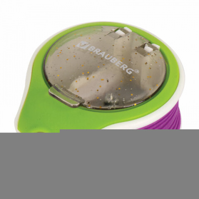 Точилка BRAUBERG "Mix Soft", пластиковая, с контейнером, корпус ассорти, 229585