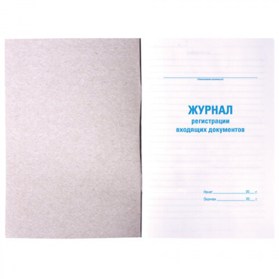 Журнал регистрации входящих документов, 48 л., картон, блок офсет, А4 200х290 мм, STAFF, 130084
