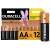 Батарейки КОМПЛЕКТ 12 шт., DURACELL Basic ОРИГИНАЛ, AA (LR6, 15А), алкалиновые, пальчиковые