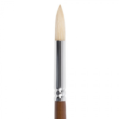 Кисть художественная профессиональная BRAUBERG ART CLASSIC, щетина, круглая, № 8, длинная ручка, 200710