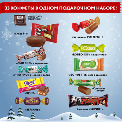 Подарок новогодний НЯШИК «Мягкая игрушка-символ 2024 года», НАБОР конфет 600 г, WELDAY, 10557