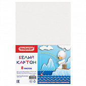 Картон белый А4 немелованный (матовый), 8 листов, ПИФАГОР, 200х283 мм, 127049
